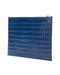 blaue Leder Clutch Handtasche von Alexander McQueen