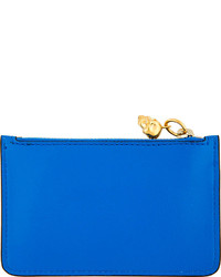 blaue Leder Clutch von Alexander McQueen