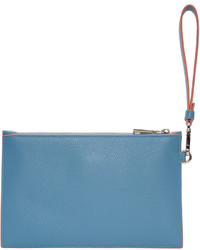 blaue Leder Clutch von Versace