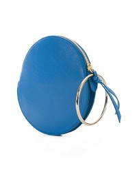 blaue Leder Clutch von Sara Battaglia