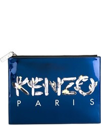 blaue Leder Clutch von Kenzo