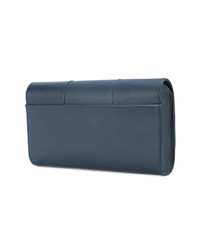 blaue Leder Clutch von Perrin Paris