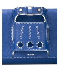 blaue Leder Clutch von Perrin Paris