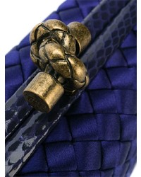 blaue Leder Clutch von Bottega Veneta