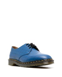 blaue Leder Derby Schuhe mit Karomuster von Dr. Martens