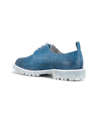 blaue Leder Derby Schuhe von Diego Vanassibara