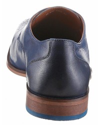 blaue Leder Derby Schuhe von PETROLIO