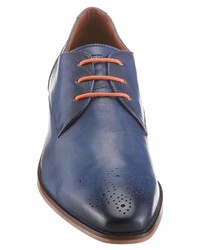 blaue Leder Derby Schuhe von PETROLIO