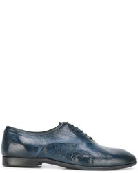 blaue Leder Derby Schuhe von Silvano Sassetti