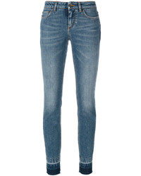 blaue enge Jeans aus Leder von Dolce & Gabbana
