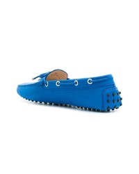 blaue Leder Mokassins von Tod's