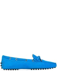 blaue Leder Mokassins von Tod's