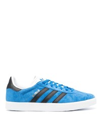 blaue Leder niedrige Sneakers von adidas