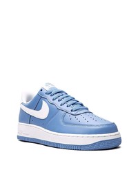 blaue Leder niedrige Sneakers von Nike