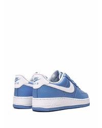 blaue Leder niedrige Sneakers von Nike