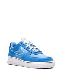 blaue Leder niedrige Sneakers von Nike