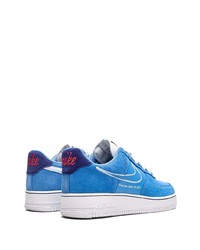 blaue Leder niedrige Sneakers von Nike