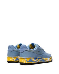 blaue Leder niedrige Sneakers von Nike