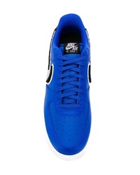 blaue Leder niedrige Sneakers von Nike