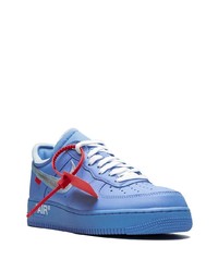 blaue Leder niedrige Sneakers von Nike X Off-White