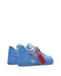 blaue Leder niedrige Sneakers von Nike X Off-White