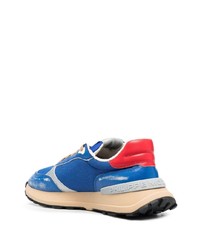 blaue Leder niedrige Sneakers von Philippe Model Paris