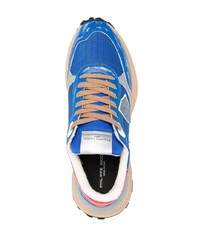 blaue Leder niedrige Sneakers von Philippe Model Paris