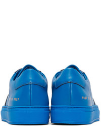 blaue Leder niedrige Sneakers von Common Projects