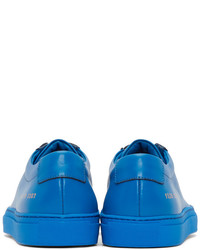 blaue Leder niedrige Sneakers von Common Projects