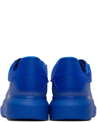 blaue Leder niedrige Sneakers von Alexander McQueen