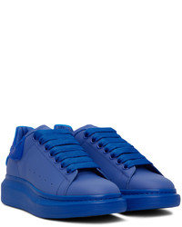 blaue Leder niedrige Sneakers von Alexander McQueen
