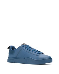 blaue Leder niedrige Sneakers von Diesel