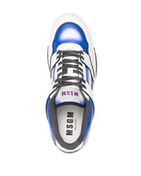blaue Leder niedrige Sneakers von MSGM