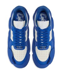 blaue Leder niedrige Sneakers von Giuseppe Zanotti