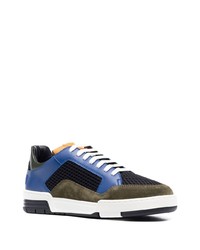 blaue Leder niedrige Sneakers von Moschino