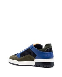 blaue Leder niedrige Sneakers von Moschino