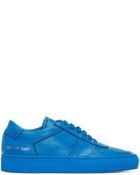 blaue Leder niedrige Sneakers von Common Projects
