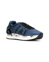 blaue Leder niedrige Sneakers von Premiata