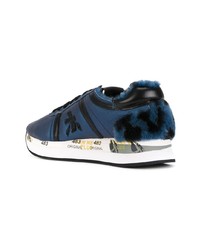 blaue Leder niedrige Sneakers von Premiata