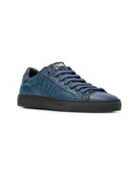 blaue Leder niedrige Sneakers von Hide&Jack
