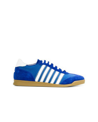 blaue Leder niedrige Sneakers von DSQUARED2