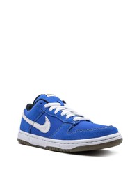 blaue Leder niedrige Sneakers von Nike