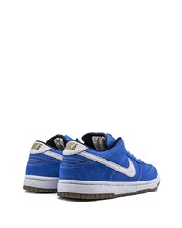 blaue Leder niedrige Sneakers von Nike