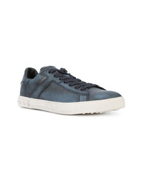 blaue Leder niedrige Sneakers von Tod's