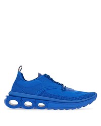 blaue Leder niedrige Sneakers von Ferragamo