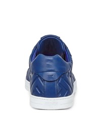 blaue Leder niedrige Sneakers von Fendi