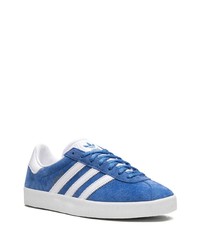 blaue Leder niedrige Sneakers von adidas