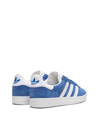 blaue Leder niedrige Sneakers von adidas