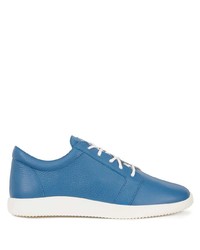 blaue Leder niedrige Sneakers von Giuseppe Zanotti