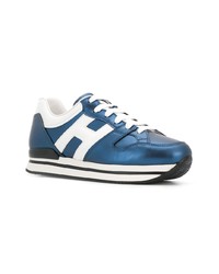 blaue Leder niedrige Sneakers von Hogan